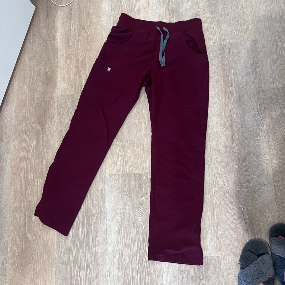 Figs Maroon Scrub Pants